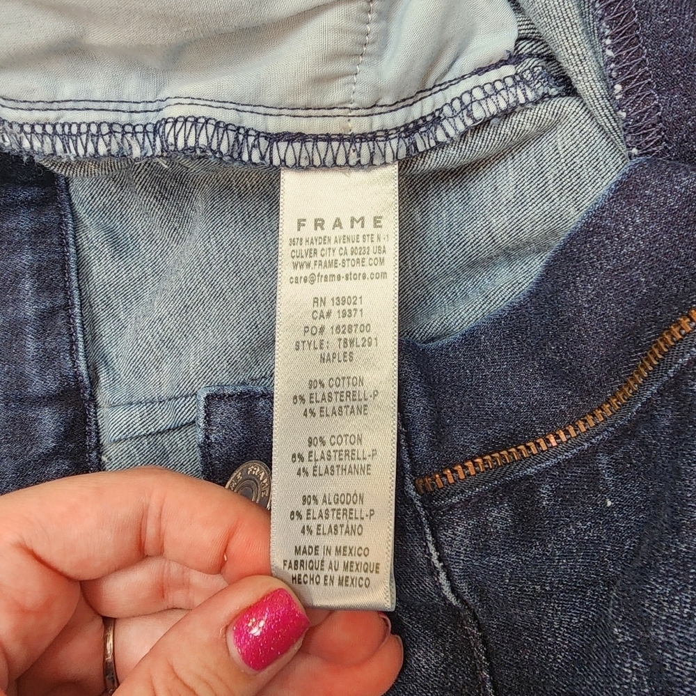 FRAME Wide Leg Jeans Medium Blue Wash Women’s Size 31 Stretch Casual High Waist - Picture 3 of 5